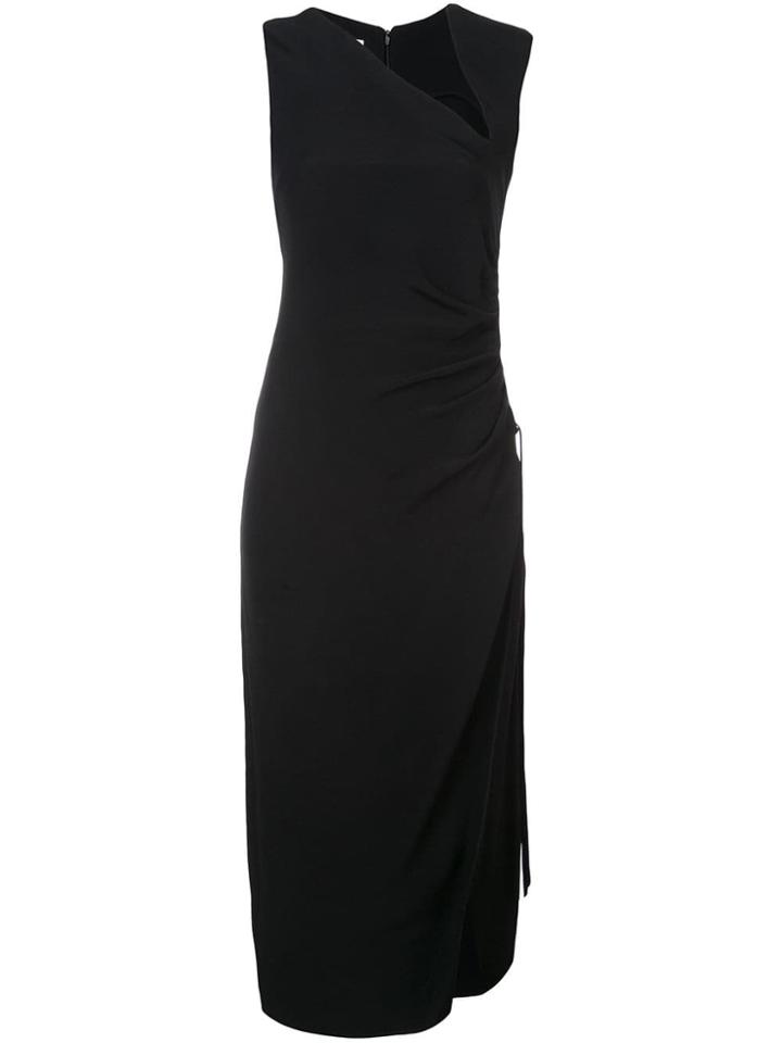 Oscar De La Renta Asymmetric Fitted Dress - Black