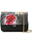Boutique Moschino Floral Quilted Shoulder Bag, Women's, Black, Calf Leather