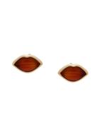 Sauer Brincos Lips Em Ouro Amarelo E Quartzo Rosa - Gold