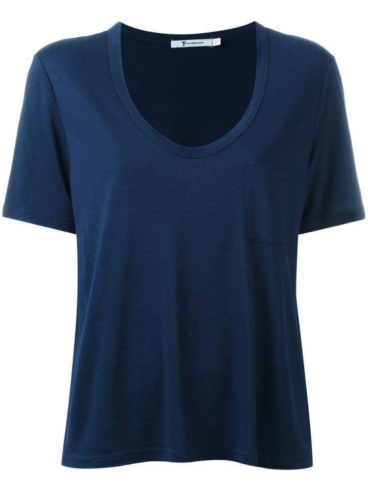 Alexander Wang Scoop Neck T-shirt, Women's, Size: Large, Blue, Viscose