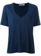 Alexander Wang Scoop Neck T-shirt, Women's, Size: Large, Blue, Viscose