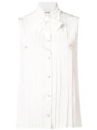 Miu Miu Pleated Style Shirt - White