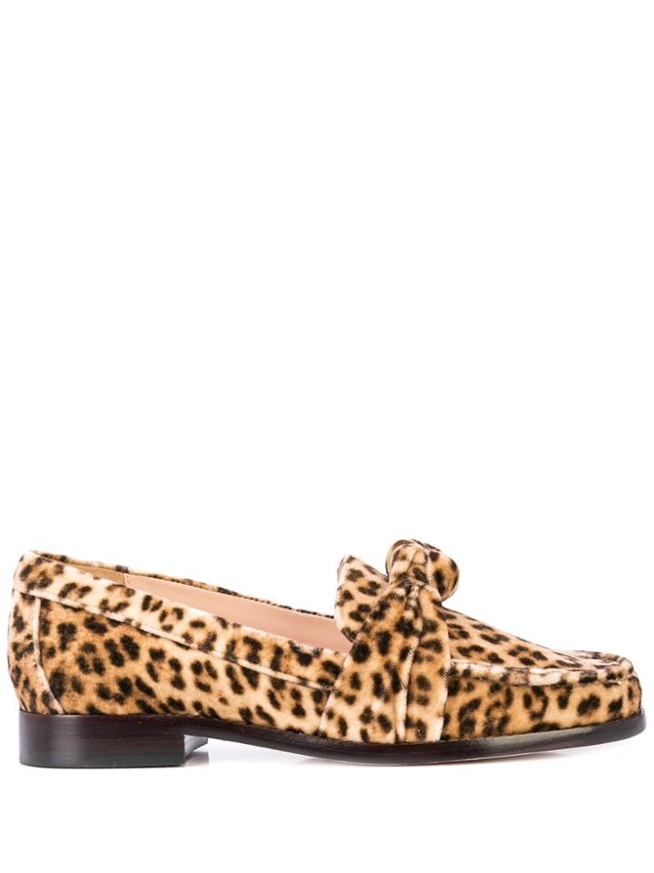 Loeffler Randall Elina Leopard Loafers - Brown