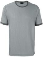 Jil Sander Contrast Crew Neck T-shirt, Men's, Size: 48, Grey, Virgin Wool/silk