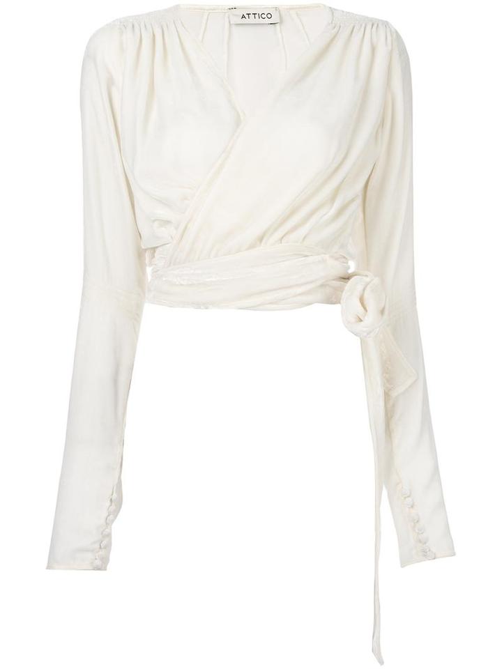 Attico Wraped Blouse, Women's, Size: 42, White, Viscose/silk