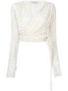 Attico Wraped Blouse, Women's, Size: 42, White, Viscose/silk