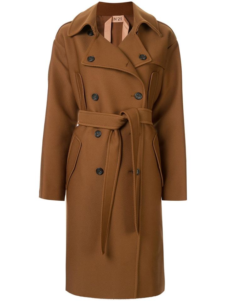 Nº21 Oversized Double-breasted Trench Coat - Brown