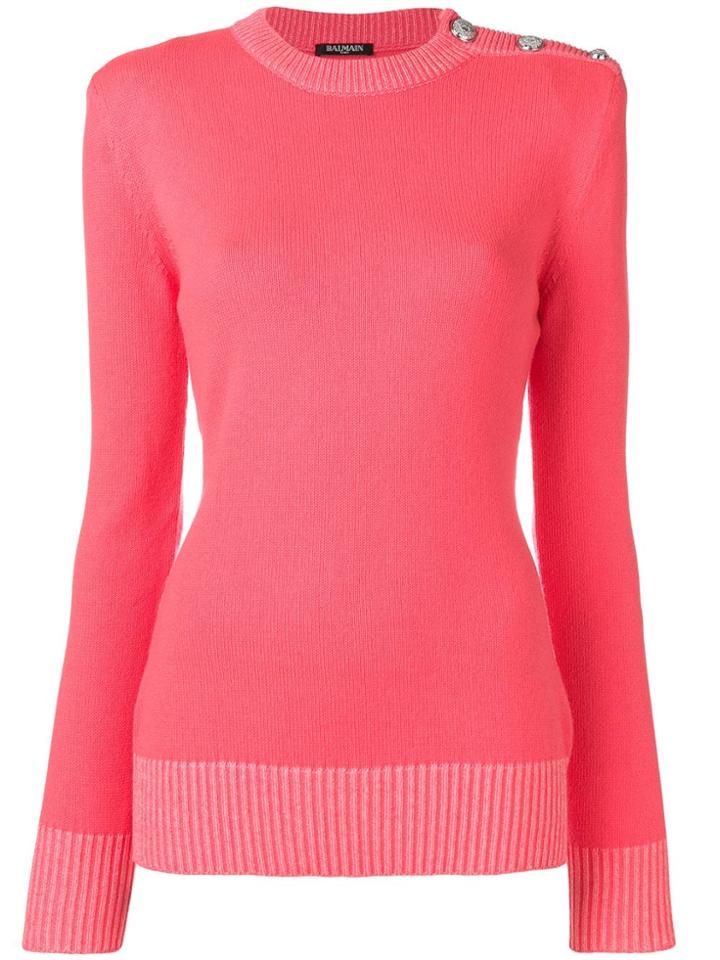 Balmain Padded Shoulder Jumper - Orange
