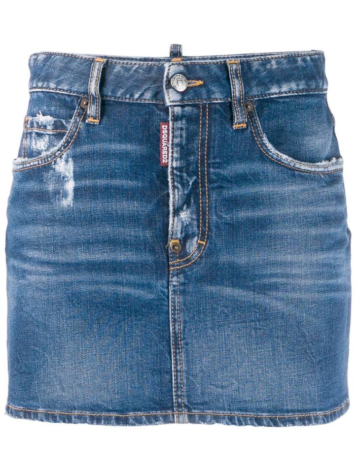 Dsquared2 Classic Mini Denim Skirt - Blue