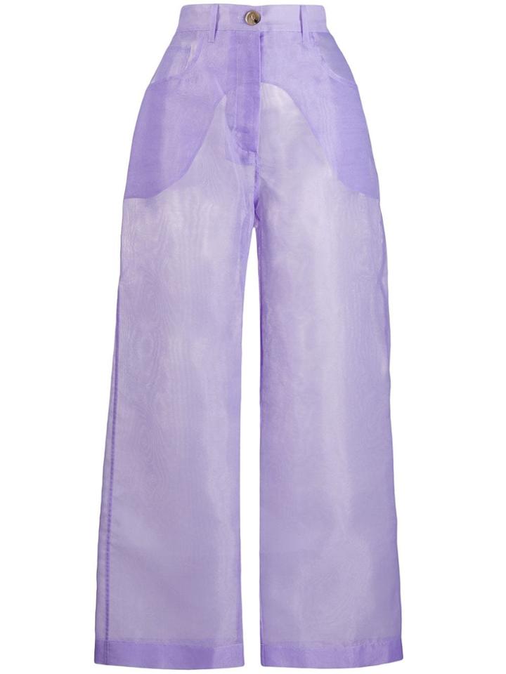 Nanushka Marfa Sheer Trousers - Purple