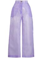 Nanushka Marfa Sheer Trousers - Purple