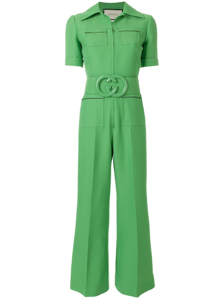 Gucci Belted Cady Jumpsuit - Green