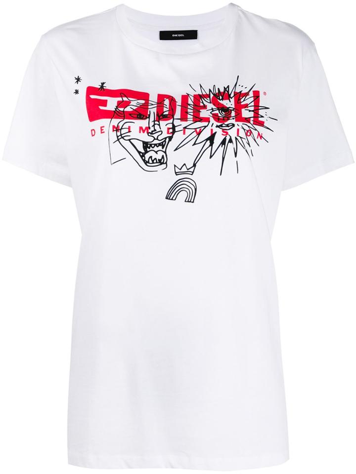 Diesel T-daria Logo Print T-shirt - White