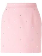 Alessandra Rich Crystal Embellished Mini Skirt - Pink & Purple