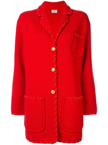 Céline Vintage Contrast Stitch Jacket - Red