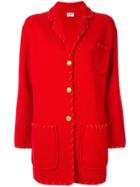 Céline Vintage Contrast Stitch Jacket - Red