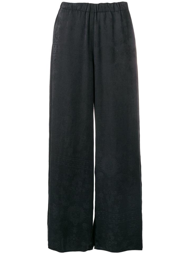Raquel Allegra Damast Embroidered Trousers - Black