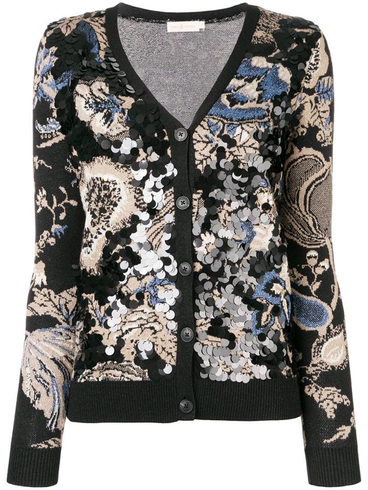 Tory Burch Agnes Embellished Cardigan - Black