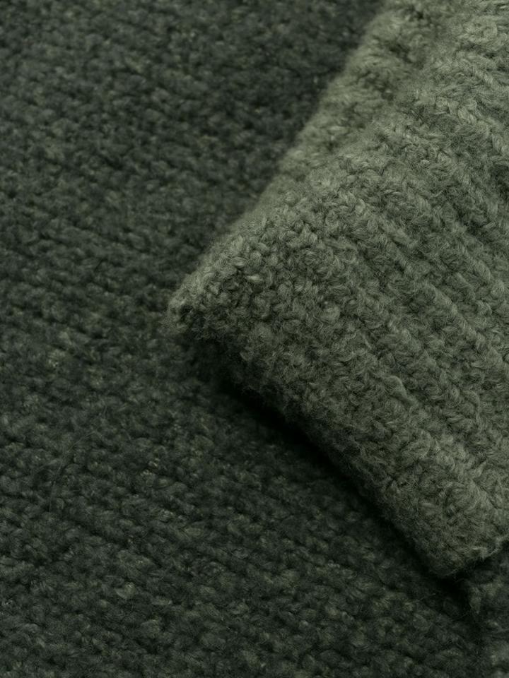 Avant Toi Contrast Neck Jumper - Grey