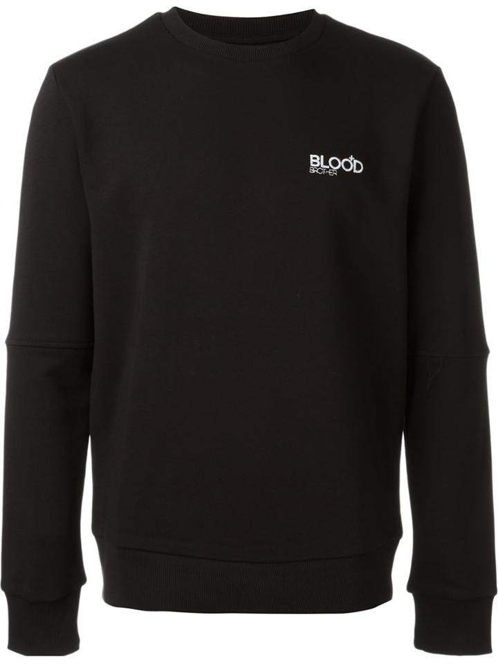 Blood Brother Embroidered Logo Sweater, Men's, Size: Xs, Black, Cotton/polyester