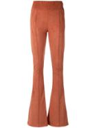 Flared Trousers - Women - Polyester/spandex/elastane - 42, Orange, Polyester/spandex/elastane, Lilly Sarti