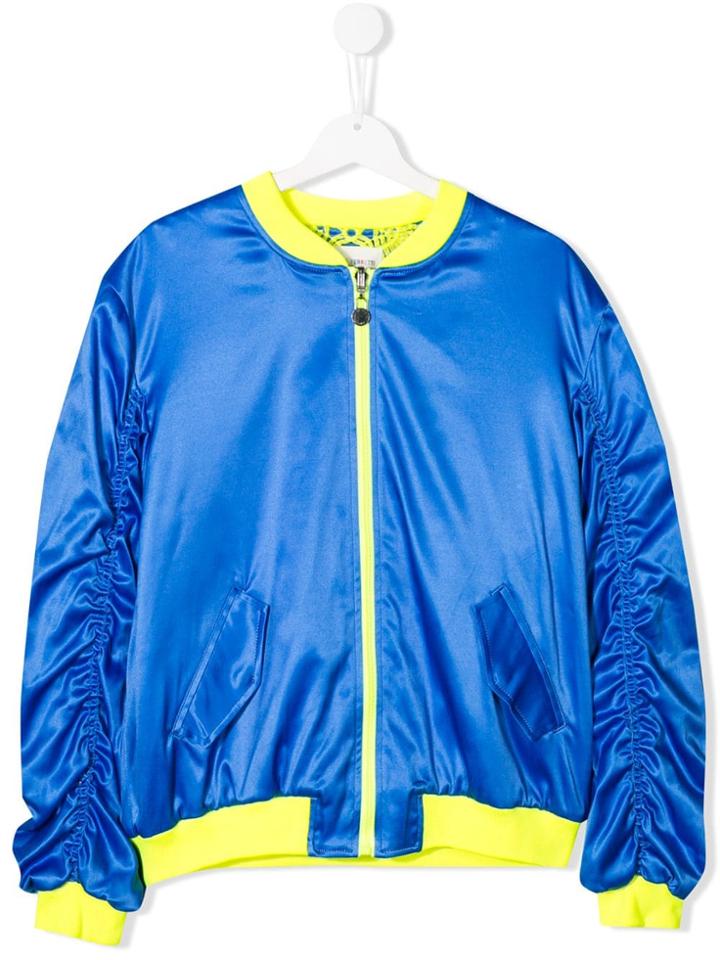 Alberta Ferretti Kids Ruched Bomber Jacket - Blue