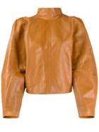 Isabel Marant Leather Turtle Neck Blouse - Brown