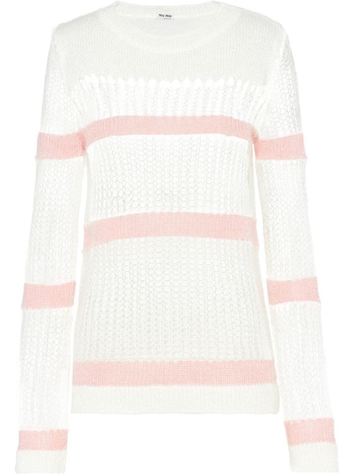 Miu Miu Open-weave Mohair Pullover - White