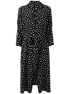 Dolce & Gabbana Floral Embroidered Polka-dot Dress, Women's, Size: 44, Black, Silk/polyester