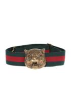 Gucci Feline Head Belt, Women's, Size: 75, Green, Metal (other)