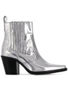 Ganni Callie 70 Cowboy Boots - Silver