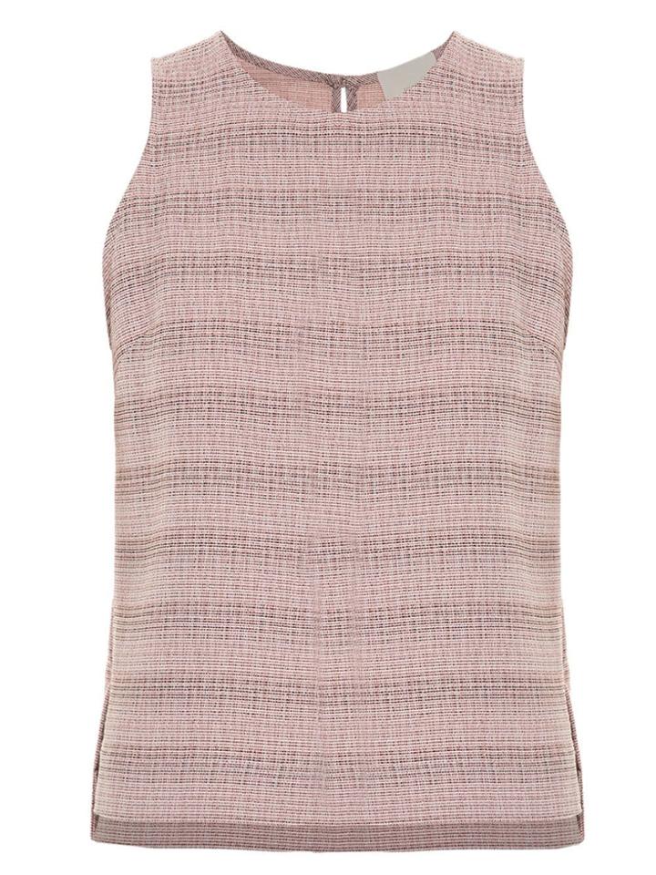 Framed Striped Tweed Tank Top - Pink & Purple