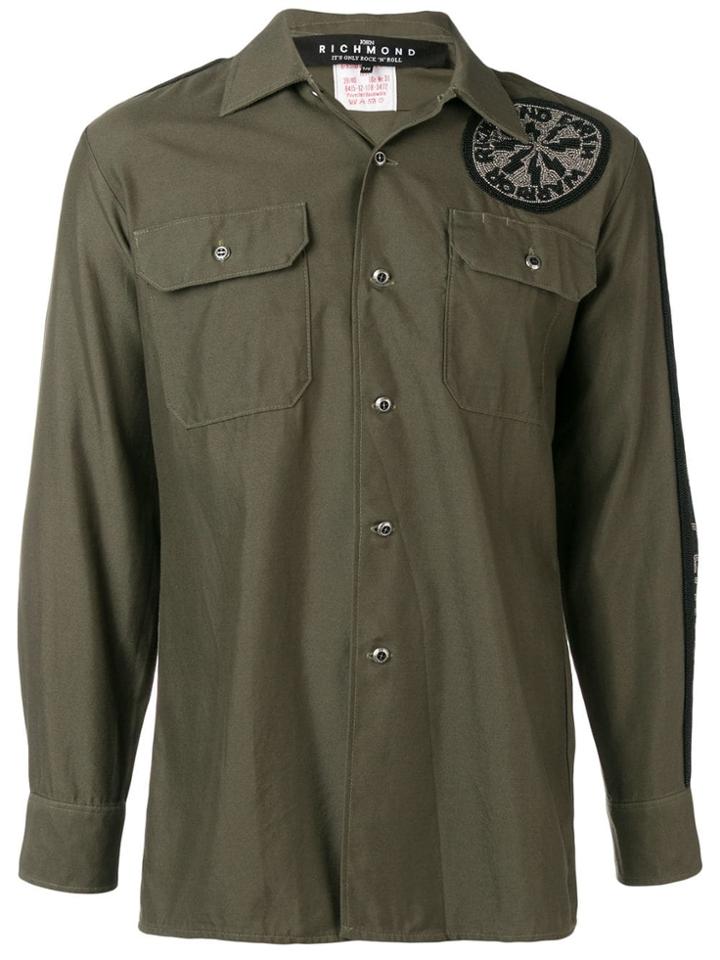 John Richmond Embellished Howard Overshirt - Green