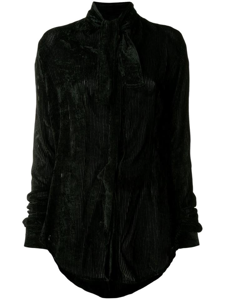 Unravel Project Striped Tuxedo Shirt - Black