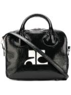 Courrèges Contrast Logo Tote Bag - Black