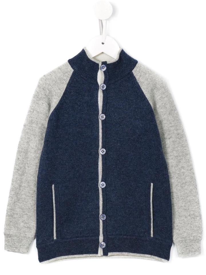 Cashmirino High Neck Knitted Cardigan, Boy's, Size: 6 Yrs, Blue