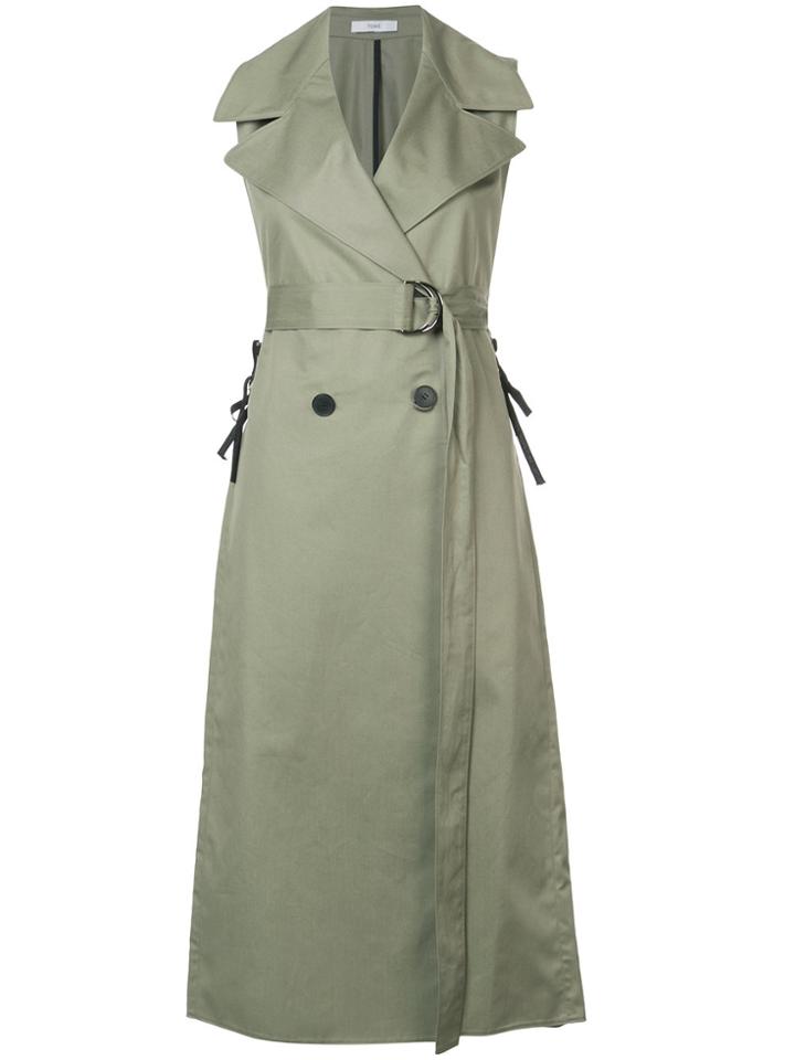 Tome Double-breasted Sleeveless Dress - Green