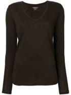 Majestic Filatures V-neck Jumper - Brown