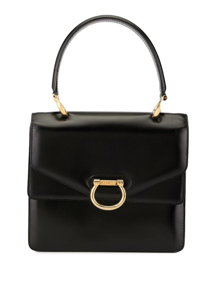 Céline Pre-owned Logo Door Knocker Double Flap Tote - Black