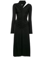 Off-white Ruched Front Dress - Black