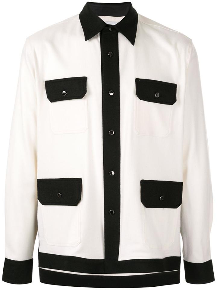 Fumito Ganryu Contrast Panel Shirt - White