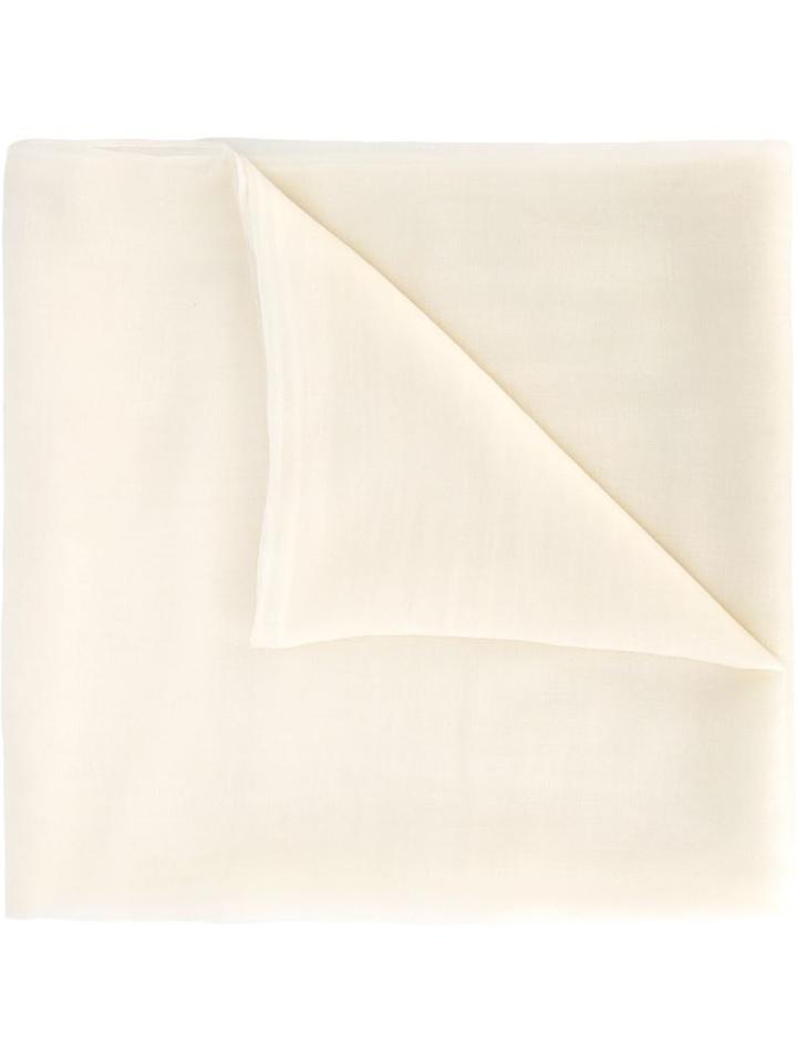 Salvatore Ferragamo Logo Embroidered Scarf