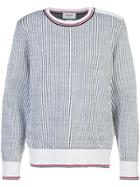 Thom Browne Shoulder Fastening Striped Jumper - White