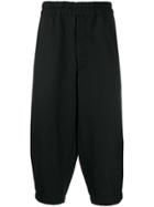 Comme Des Garçons Shirt Drop-crotch Cropped Trousers - Black