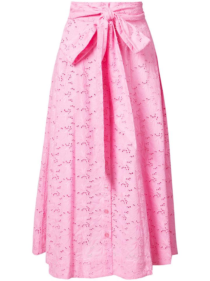 Lisa Marie Fernandez - Full-length Midi Skirt - Women - Cotton - Ii, Pink/purple, Cotton