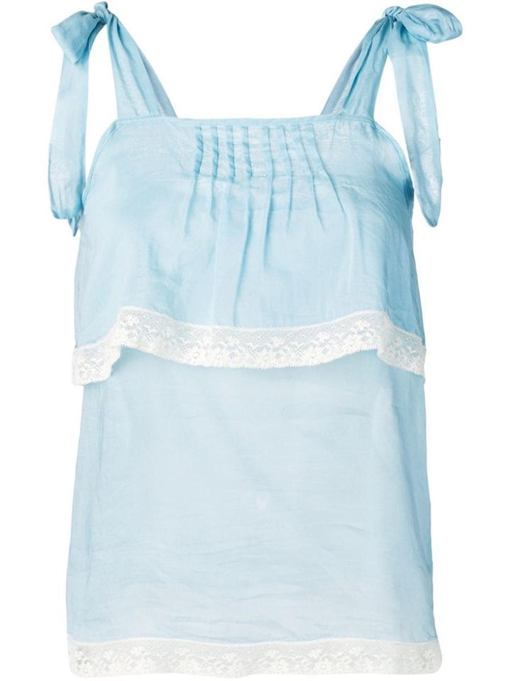 Semicouture Tiered Summer Top - Blue
