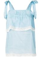 Semicouture Tiered Summer Top - Blue