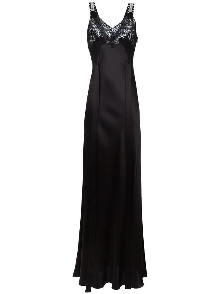 Givenchy - Embellished Strap Evening Dress - Women - Silk/cotton/polyamide - 40, Black, Silk/cotton/polyamide