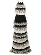 Just Cavalli Lace Trim Tiered Dress - Black