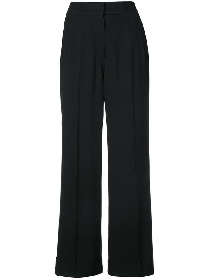 Derek Lam Cropped Wide Leg Trouser - Black